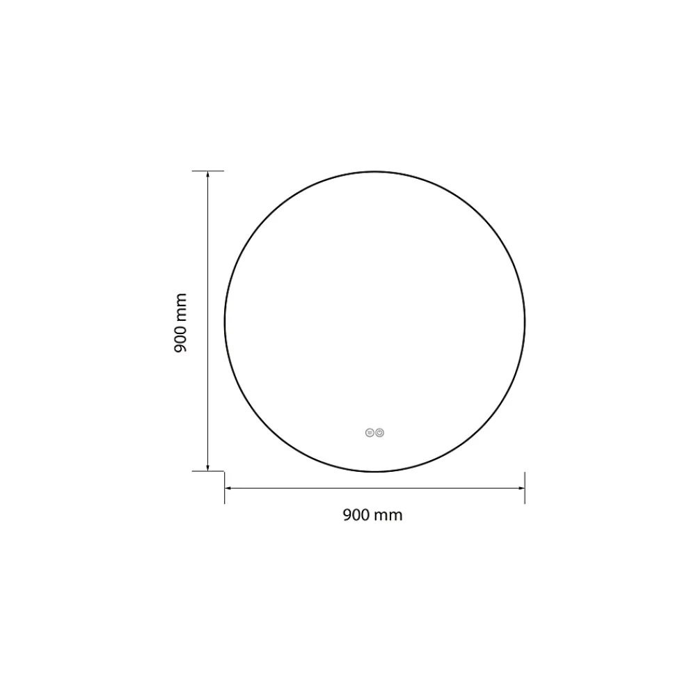 Miroir Lumineux|Luxury Bain Miroir salle de bain LED rond 90cm anti buée avec cadre noir LB-4647BA