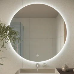Lomazoo Miroir salle de bain Dallas avec LED 80 cm rond