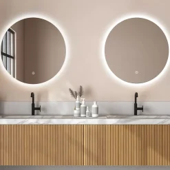 Lomazoo Miroir salle de bain Dallas avec LED 80 cm rond