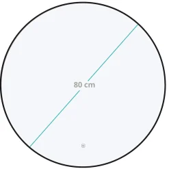 Lomazoo Miroir salle de bain Torino avec LED 80 cm rond Noir