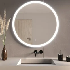 Lomazoo Miroir salle de bain Boston avec LED 80 cm rond