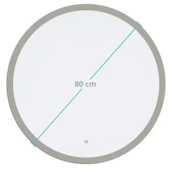 Lomazoo Miroir salle de bain Boston avec LED 80 cm rond