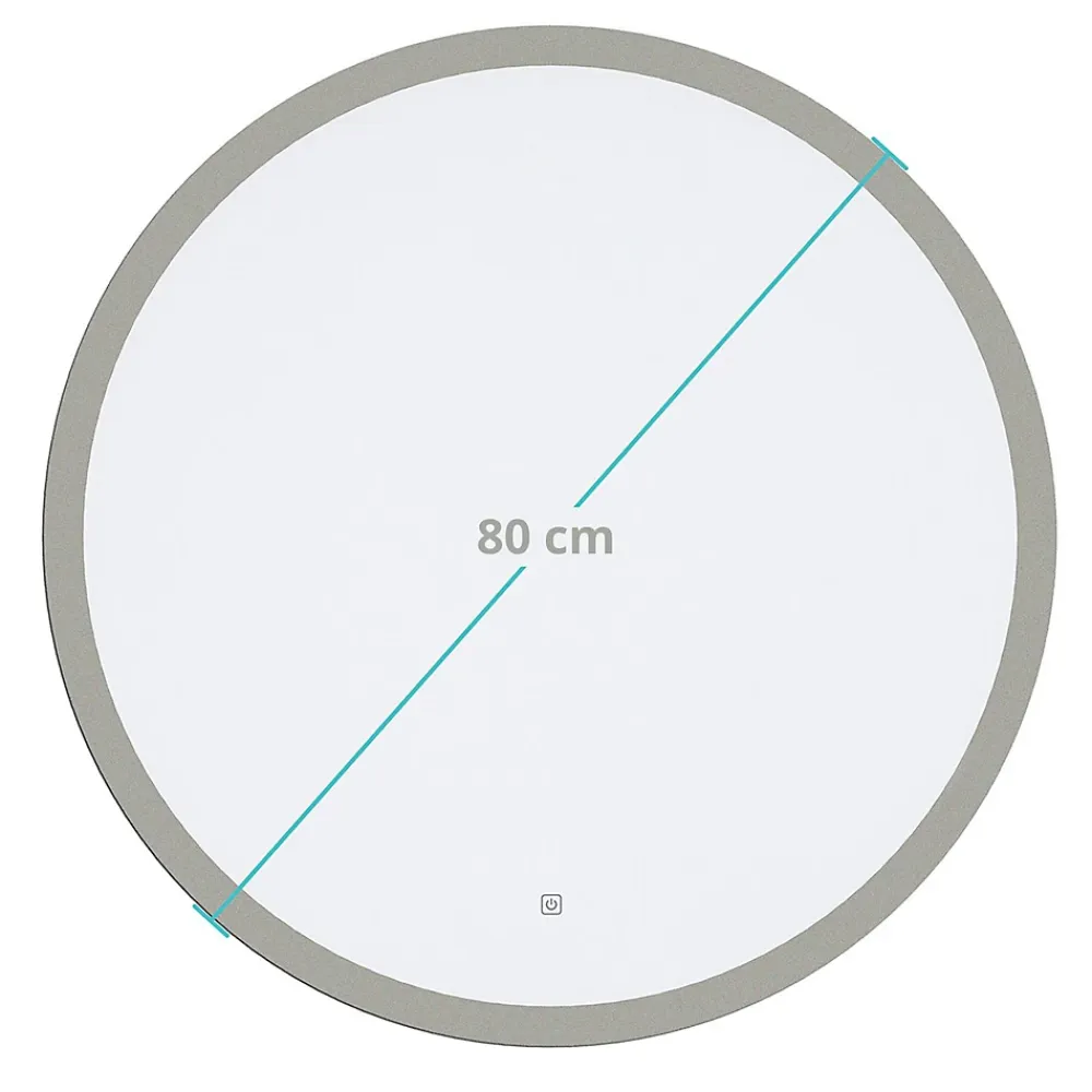 Lomazoo Miroir salle de bain Boston avec LED 80 cm rond