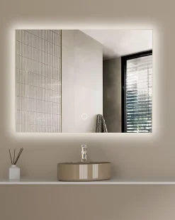 Miroir Lumineux|Lomazoo Miroir salle de bain Bryce avec LED 60 x 80 cm