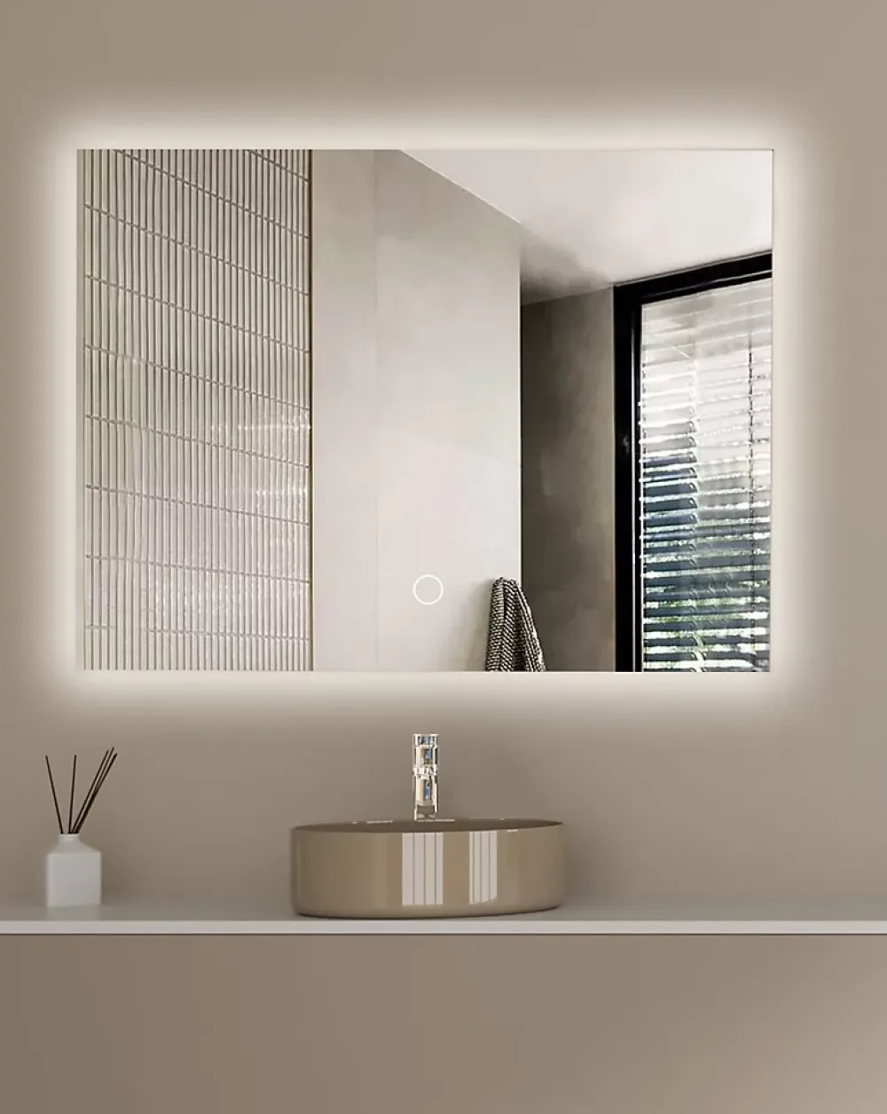 Miroir Lumineux|Lomazoo Miroir salle de bain Bryce avec LED 60 x 80 cm