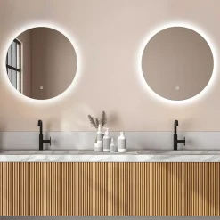 Miroir Lumineux|Lomazoo Miroir salle de bain Atlanta avec LED 70 cm rond