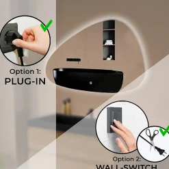 Miroir Lumineux|Lomazoo Miroir salle de bain Bilbao avec LED 80 x 50 cm asymétrique