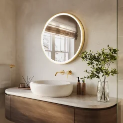 Miroir Lumineux|Lomazoo Miroir salle de bain Miami avec LED 70 cm doré