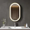 Miroir Lumineux|Lomazoo Miroir salle de bain lumineux LED Berlin 40x70 cm ovale doré