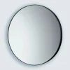 Kiamami Valentina Miroir Salle De Bain Rond 60 Cm Avec Cadre Noir En Résine Thermoplastique