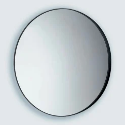 Kiamami Valentina Miroir Salle De Bain Rond 60 Cm Avec Cadre Noir En Résine Thermoplastique