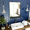 Miroir Simple|Aurlane Miroir salle de bain 80x60cm - laqué noir mat avec étagères - FRAMED MIRROR