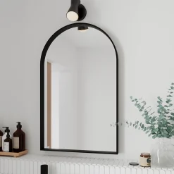 GoodHome Miroir salle de bains arche 50x80 cm, noir, Tisa