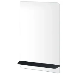 Homesight Miroir salle de bains avec tablette noire 40x70 cm, Sorrento