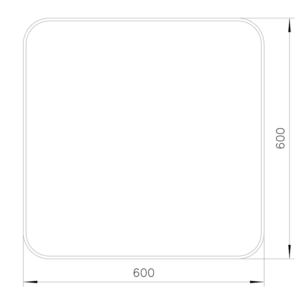GoodHome Miroir salle de bains carré 60x60 cm Tisa noir