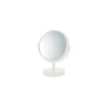 Levasseur Miroir salle de bains grossissant, rond, à poser, en métal blanc