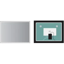 Miroir Lumineux|Ledimex Miroir Salle de Bains Lumineux SUIZA Anti-Buée et Eclairage Frontal Triled Tactile On/Off Noir Mat 70x80cm