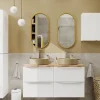 Miroir Simple|GoodHome Miroir salle de bains oblong 40x80 cm Tisa doré