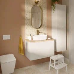 Miroir Simple|GoodHome Miroir salle de bains oblong 40x80 cm Tisa doré