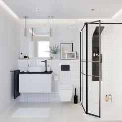 Miroir Simple|GoodHome Miroir salle de bains oblong 40x80 cm Tisa doré
