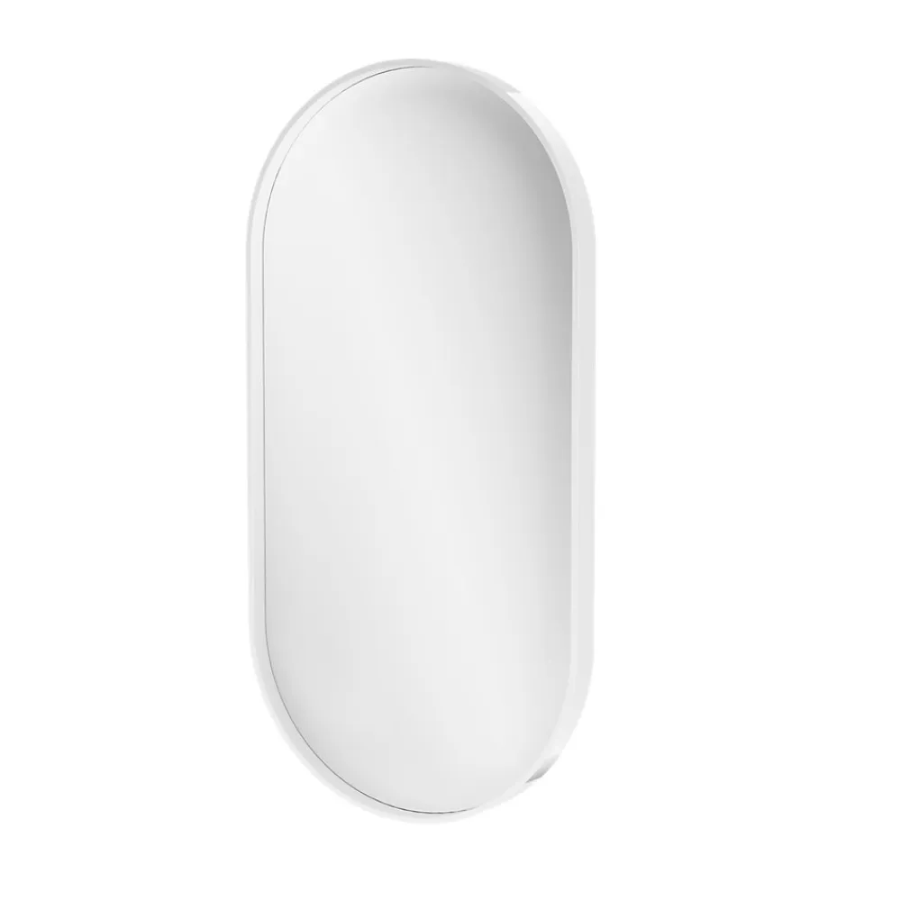 GoodHome Miroir salle de bains oblong 40x80 cm, blanc, Tisa