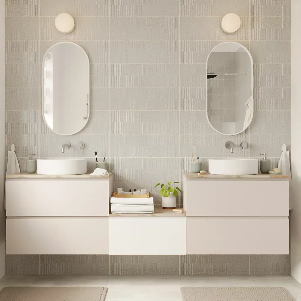 GoodHome Miroir salle de bains oblong 40x80 cm, blanc, Tisa