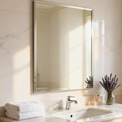 Miroir salle de bains rectangulaire 50X60 cm Wapta argent