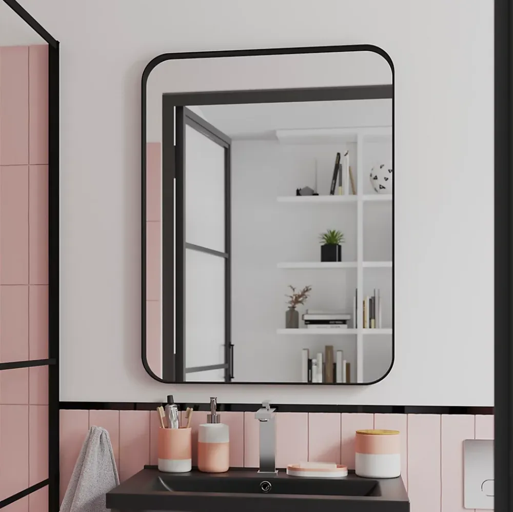 GoodHome Miroir salle de bains rectangulaire 40x60 cm Tisa noir