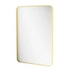 Miroir Simple|GoodHome Miroir salle de bains rectangulaire 100x70 cm, doré, Tisa