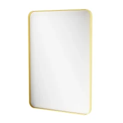 Miroir Simple|GoodHome Miroir salle de bains rectangulaire 100x70 cm, doré, Tisa