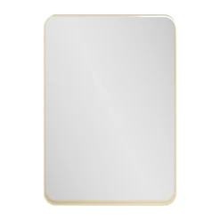 Miroir Simple|GoodHome Miroir salle de bains rectangulaire 100x70 cm, doré, Tisa