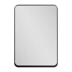 GoodHome Miroir salle de bains rectangulaire 100x70 cm, noir, Tisa