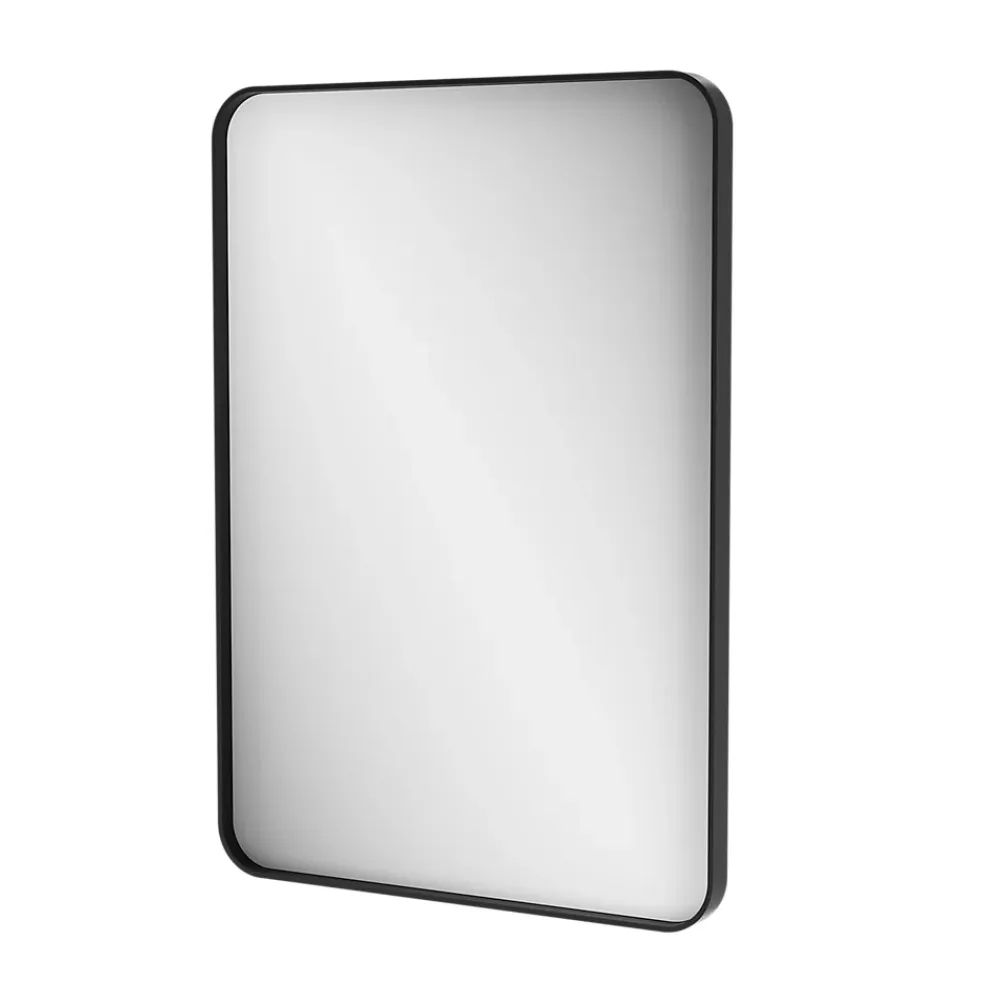 GoodHome Miroir salle de bains rectangulaire 100x70 cm, noir, Tisa