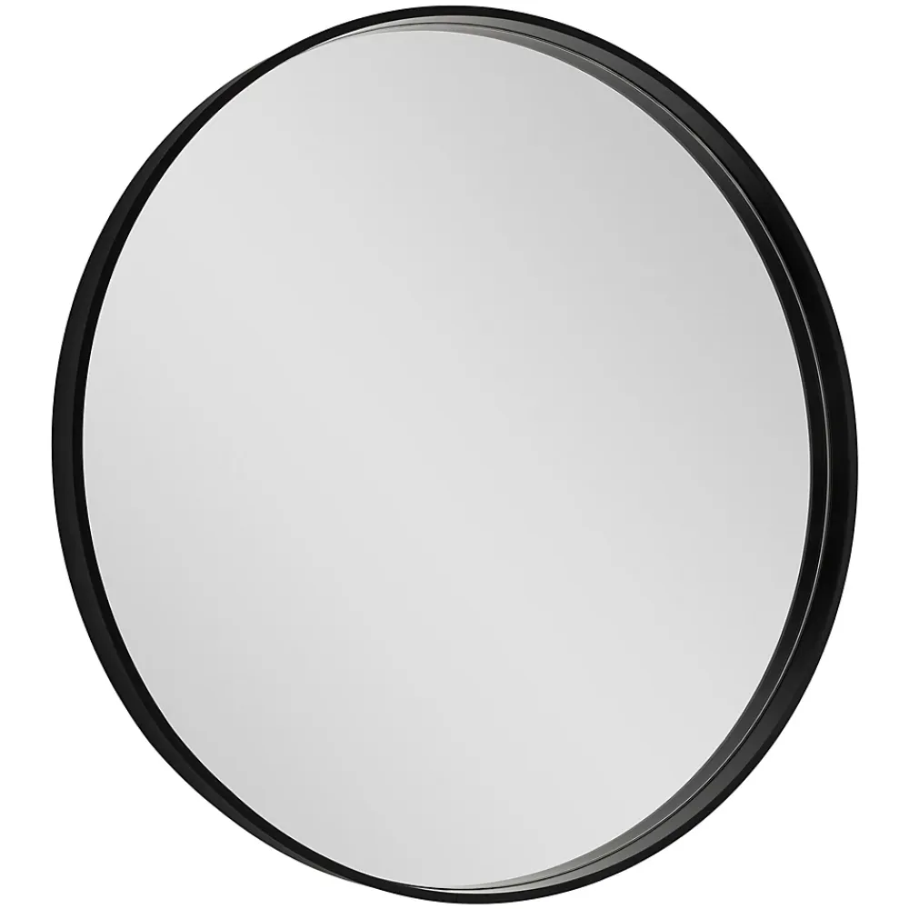 GoodHome Miroir salle de bains rond diamètre 80 cm Tisa noir