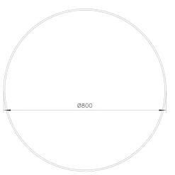 GoodHome Miroir salle de bains rond diamètre 80 cm Tisa noir