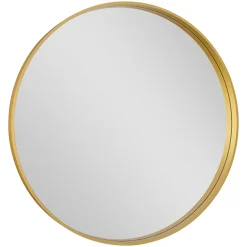 Miroir Simple|GoodHome Miroir salle de bains rond diamètre 60 cm Tisa doré
