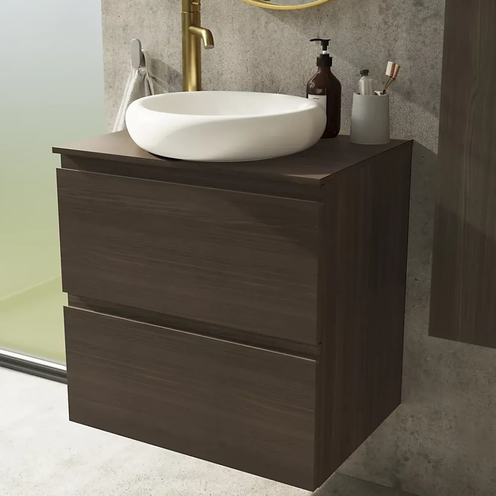 Miroir Simple|GoodHome Miroir salle de bains rond diamètre 60 cm Tisa doré