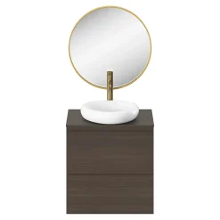 Miroir Simple|GoodHome Miroir salle de bains rond diamètre 60 cm Tisa doré