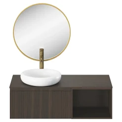 Miroir Simple|GoodHome Miroir salle de bains rond diamètre 60 cm Tisa doré