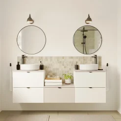 Miroir Simple|GoodHome Miroir salle de bains rond diamètre 60 cm Tisa noir