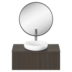 Miroir Simple|GoodHome Miroir salle de bains rond diamètre 60 cm Tisa noir