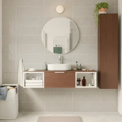 Miroir Simple|GoodHome Miroir salle de bains rond Ø60 cm, blanc, Tisa