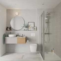 Miroir Simple|GoodHome Miroir salle de bains rond Ø60 cm, blanc, Tisa