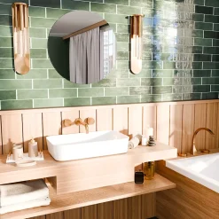 Miroir salle de bains rond diamètre 60 cm Dunnet noir