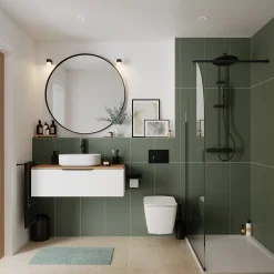 Miroir Simple|GoodHome Miroir salle de bains rond Ø100 cm, noir, Tisa