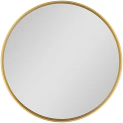 Miroir Simple|GoodHome Miroir salle de bains rond diamètre 80 cm Tisa doré