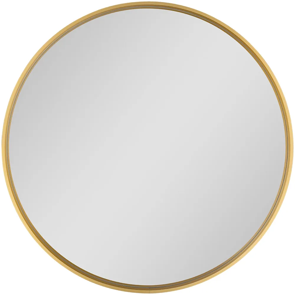 Miroir Simple|GoodHome Miroir salle de bains rond diamètre 80 cm Tisa doré