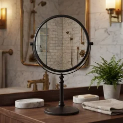Miroir Simple| Miroir salle de bains sur pied Harlech noir