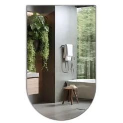 Tulup Miroir Semi-Ovale 60 x 100 cm Idéal pour la salle de bain