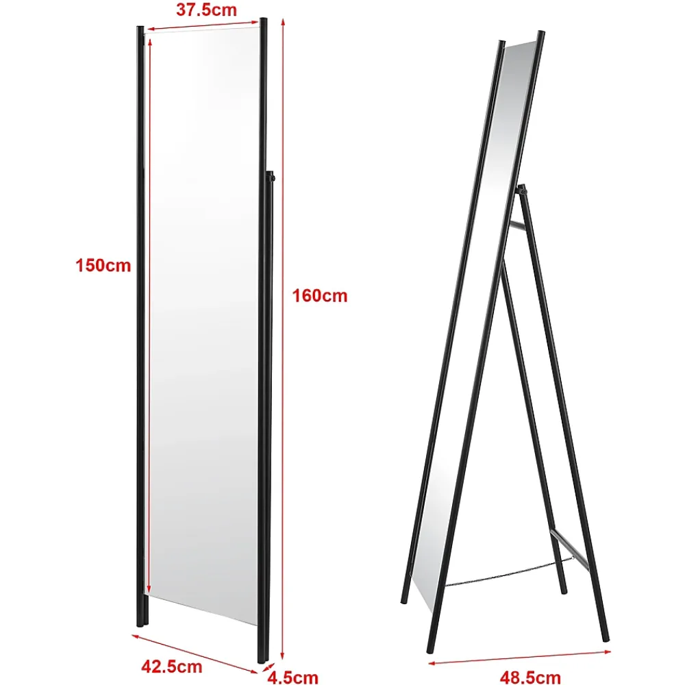 Helloshop26 Miroir sur pied 160 x 43 noir